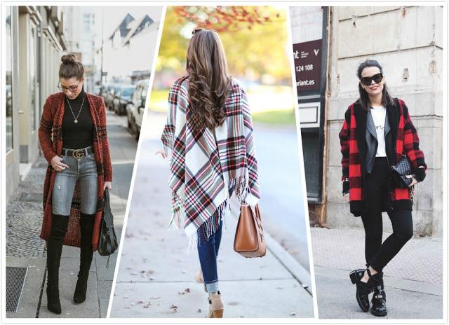 Long Plaid Cardigan+ Jeans 